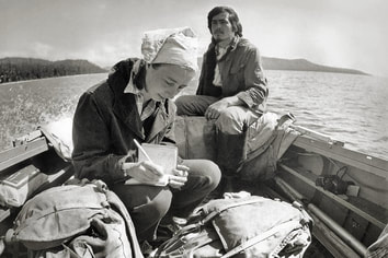 Исследователи Анна Пегова и Евгений Дарижапов, Баргузинский заповедник, 1987 год (коллекция фото Сергея Шитикова)