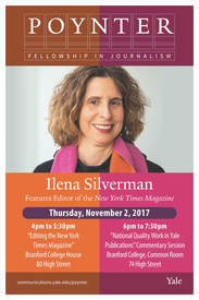 PictureIlena Silverman, features editor of the New York Times Magazine, at Yale 11/2/2017